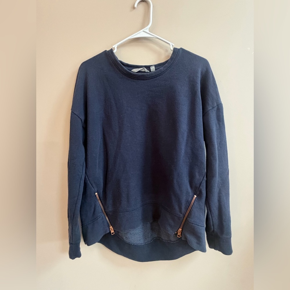 Athleta Cityscape Pullover Navy Blue Zippered Sweater Sweatshirt Casual Sporty